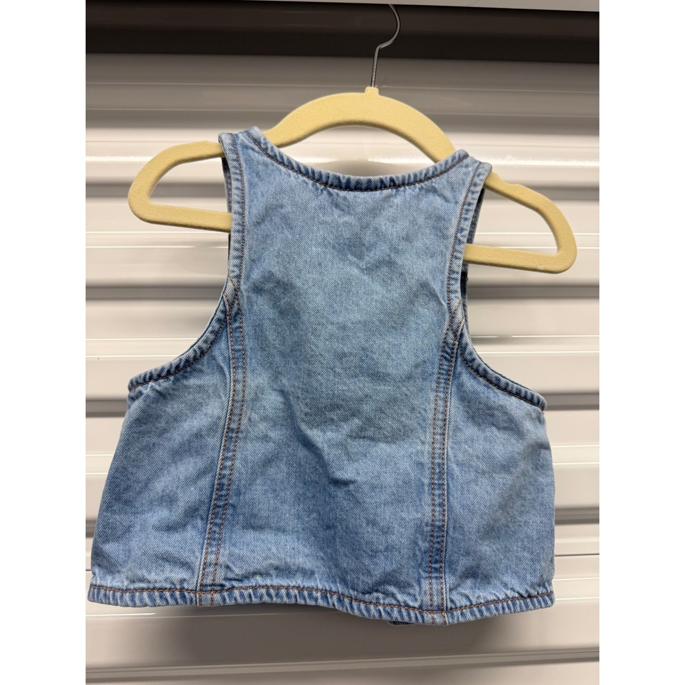 Calvin Klein Jeans Toddler Girls Denim Vest Light Wash Blue 4T Button Front